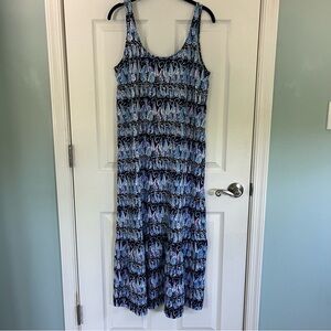 Lilly Pulitzer Martins Midi Dress in Low Tide Navy Sailboat Print Size S